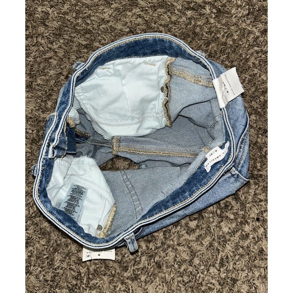 NWT Good American Good Curve High Rise Denim Shorts 4/27 - Picture 6 of 9